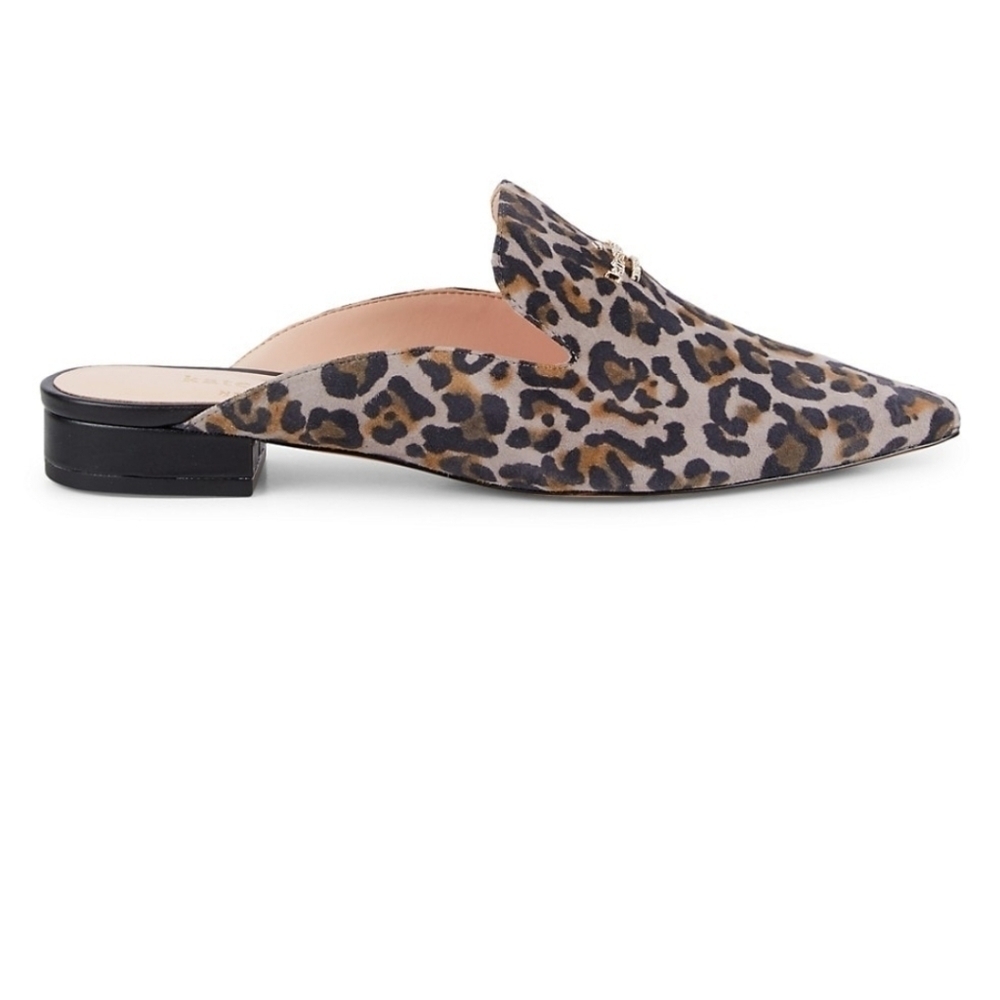 kate spade new york Loretta Leopard-Print Suede Mules new in box sz7 - Picture 4 of 10